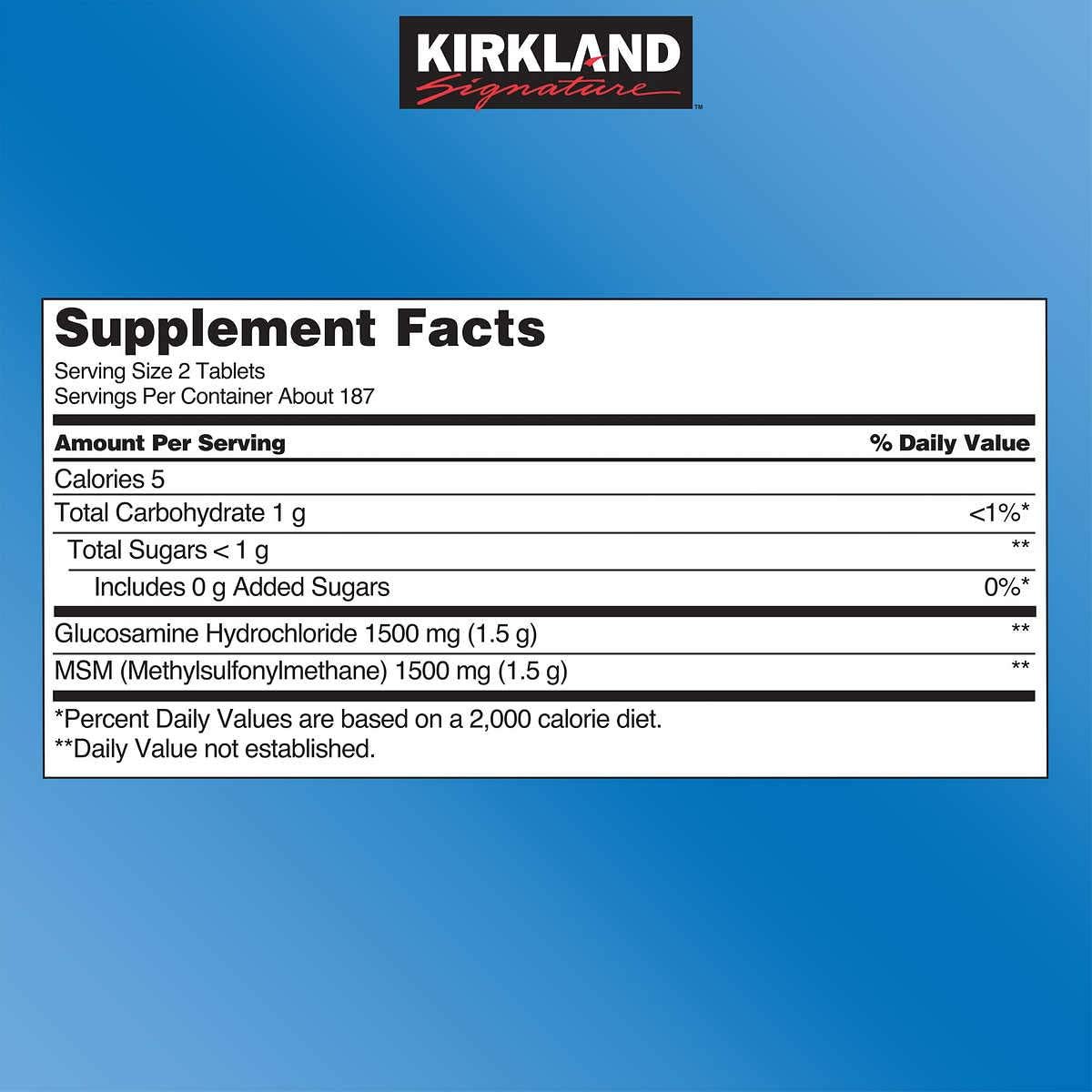 Glucosamina con MSM 1500mg - Kirkland
