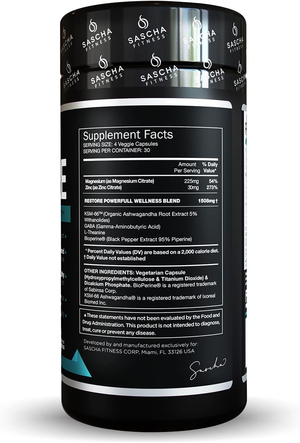 RESTORE - CORTISOL NIGHT SUPPORT - SASCHA FITNESS