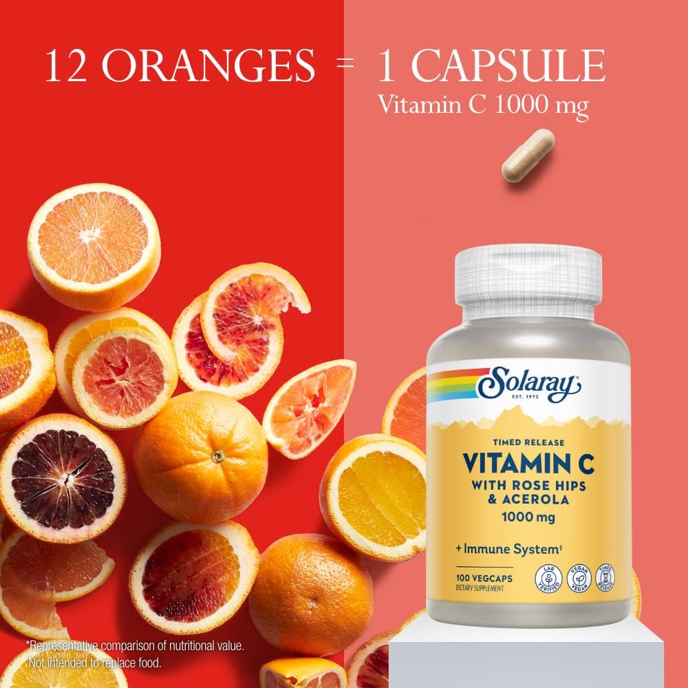 Vitamin C 1000mg - w/Rose HIPS and Acerola - Solaray