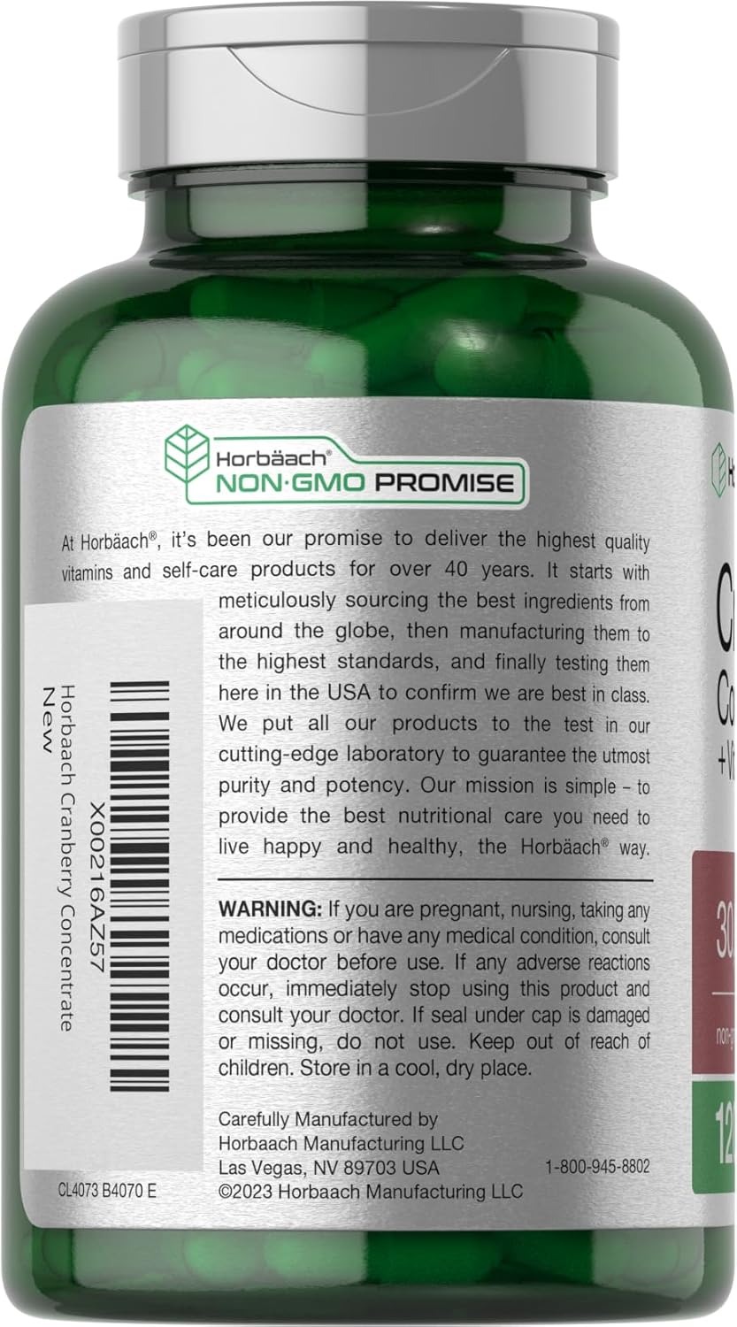 Cranberry Concentrado 30,000mg + Vitamina C - Horbäach