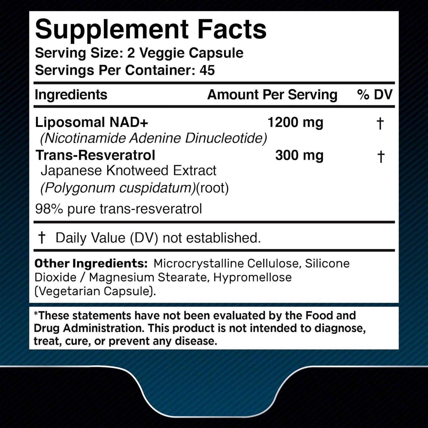 NAD 1500mg + Resveratrol Liposomal Ultra Fuerte - Wellness LabsRX