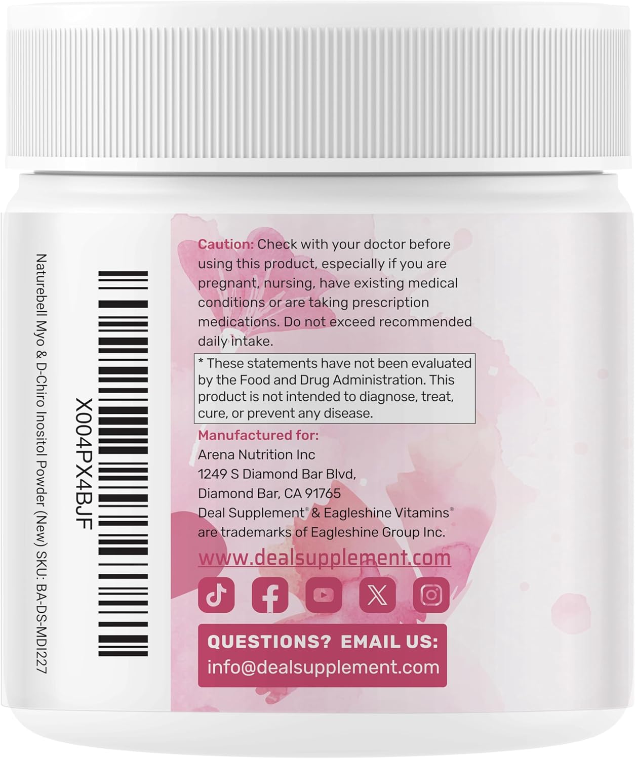 Polvo Myo & D-Chiro Inositol para Mujeres (Folato, Vitamina D3 y Vitex) - Deal Supplement