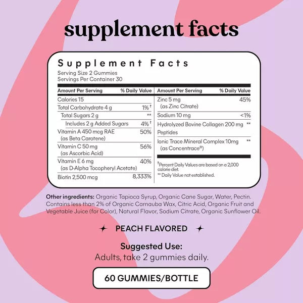 Lemme Glow Collagen Hair Skin & Nails - 60 Gummies