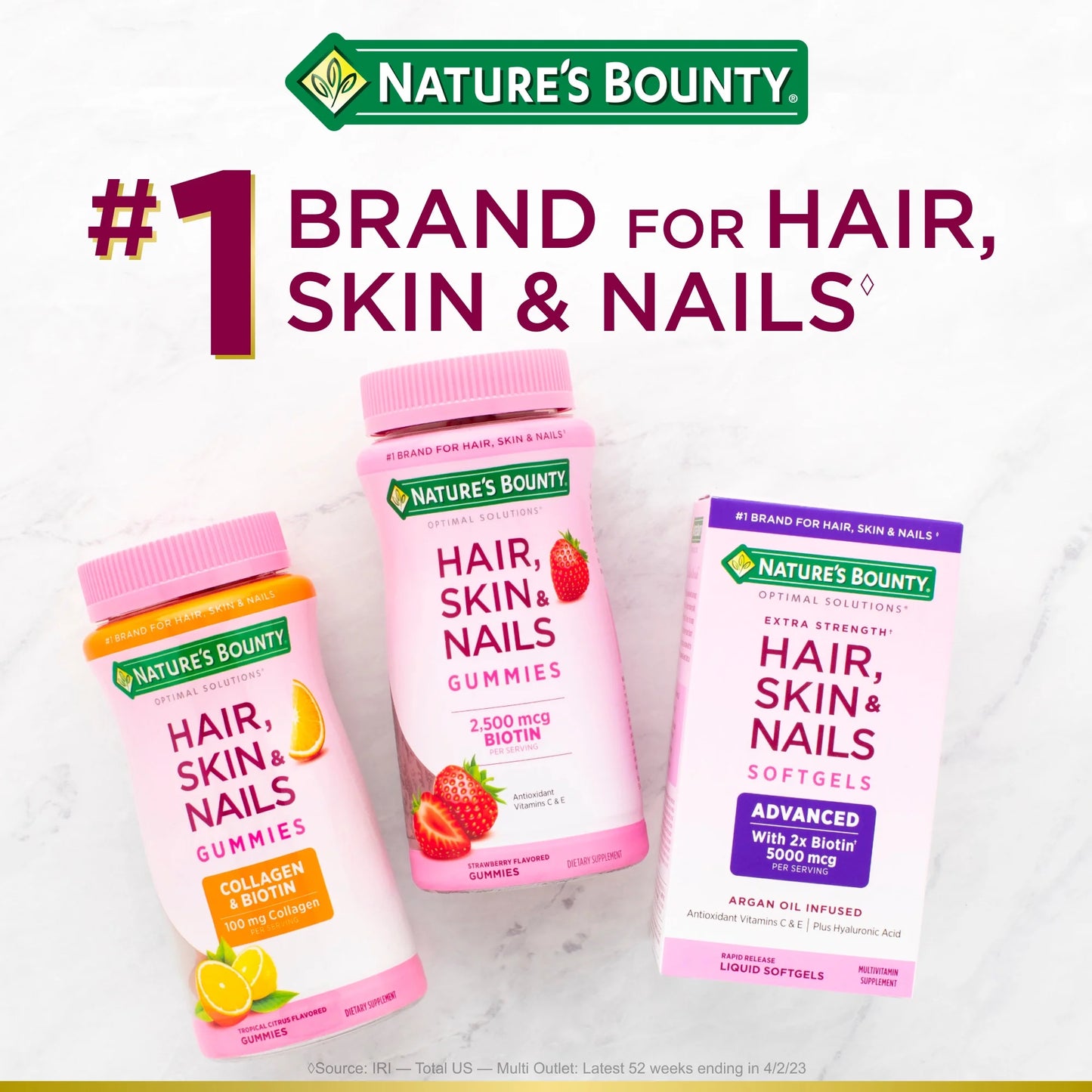 HAIR SKIN & NAILS GUMMIES COLLAGEN & BIOTIN - NATURE'S BOUNTY