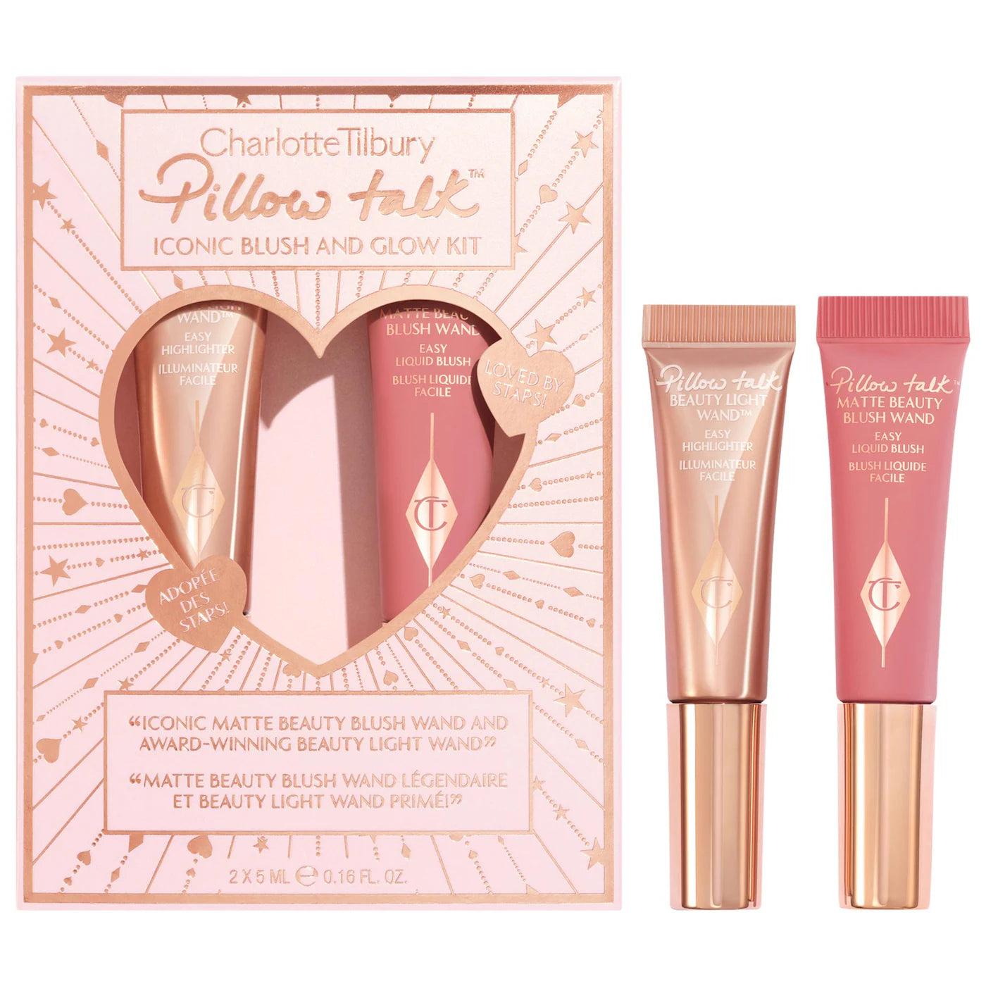 Mini Pillow Talk Blush and Glow Beauty Highlighter Wand Set - Charlotte Tilbury