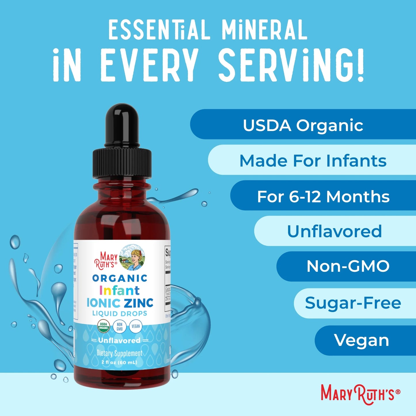 Organic Infant Ionic Zinc Liquid Drops - Mary Ruth's