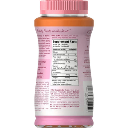 HAIR SKIN & NAILS GUMMIES COLLAGEN & BIOTIN - NATURE'S BOUNTY