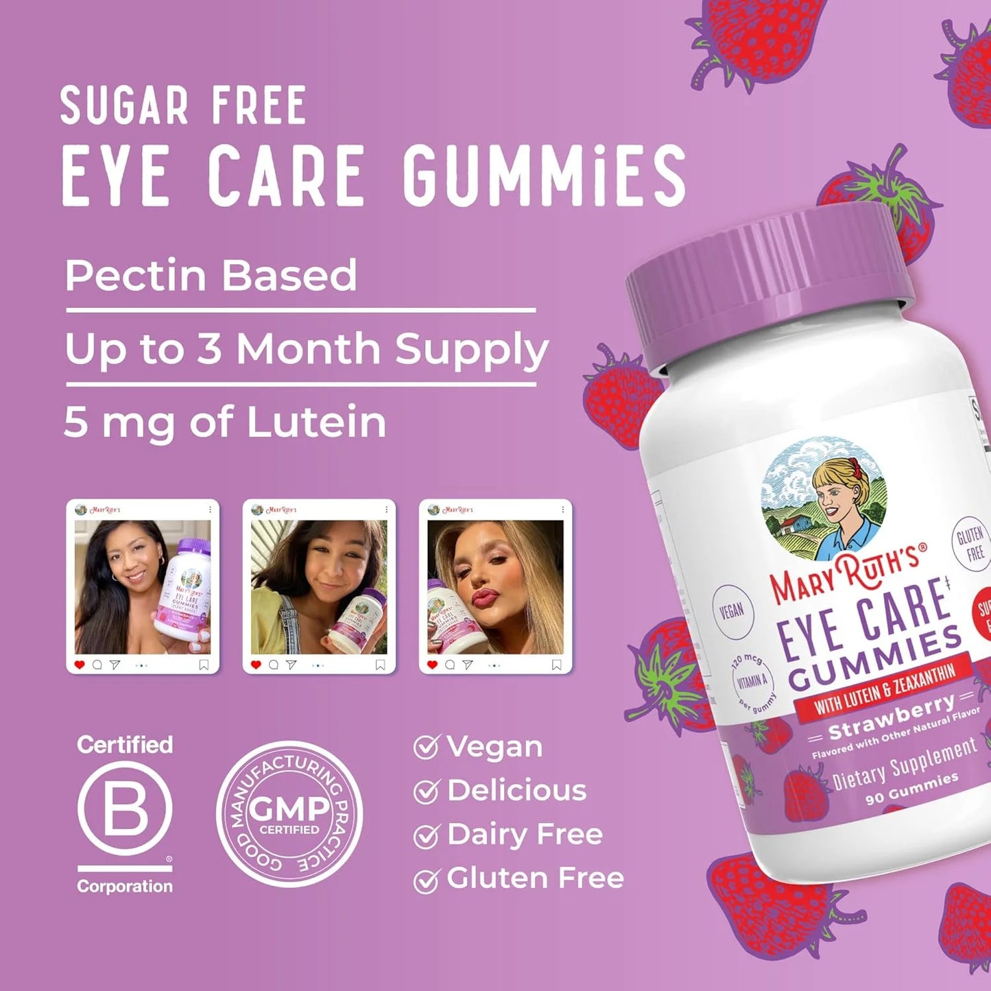Eye Care Gummies (Sugar Free-Con Luteína y Zeaxantina) - Mary Ruth's