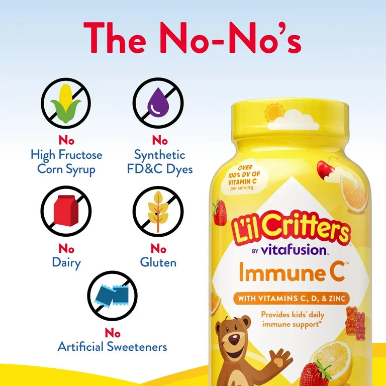 Immune C + Zinc y Vitamina D - L'il Critters