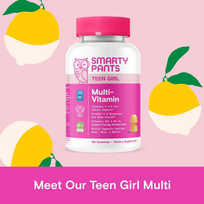 SmartyPants Teen Gomitas Multivitamínicas para Adolescentes con D3, C y B12 - 60 Unidades