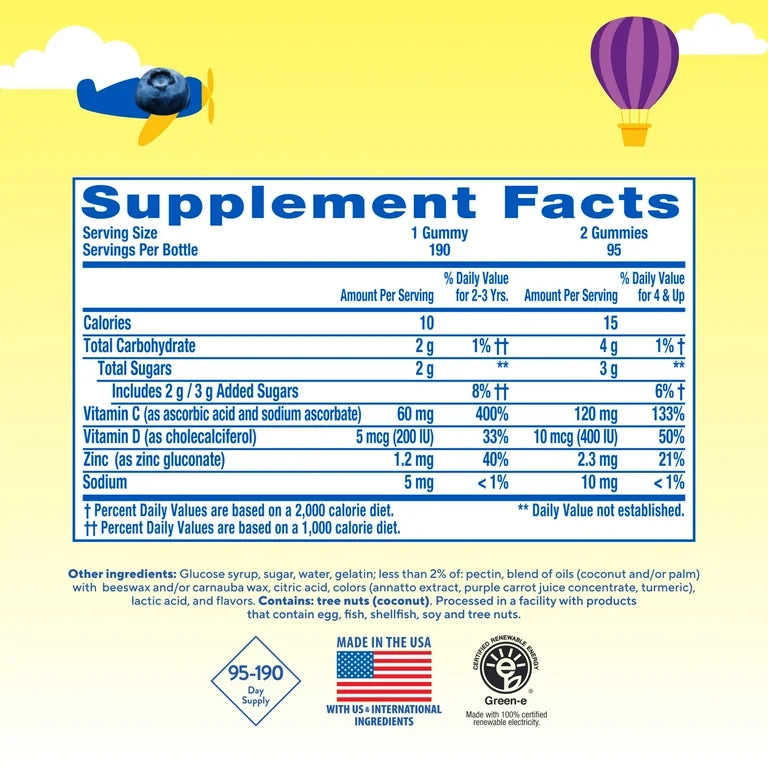 Immune C + Zinc y Vitamina D - L'il Critters