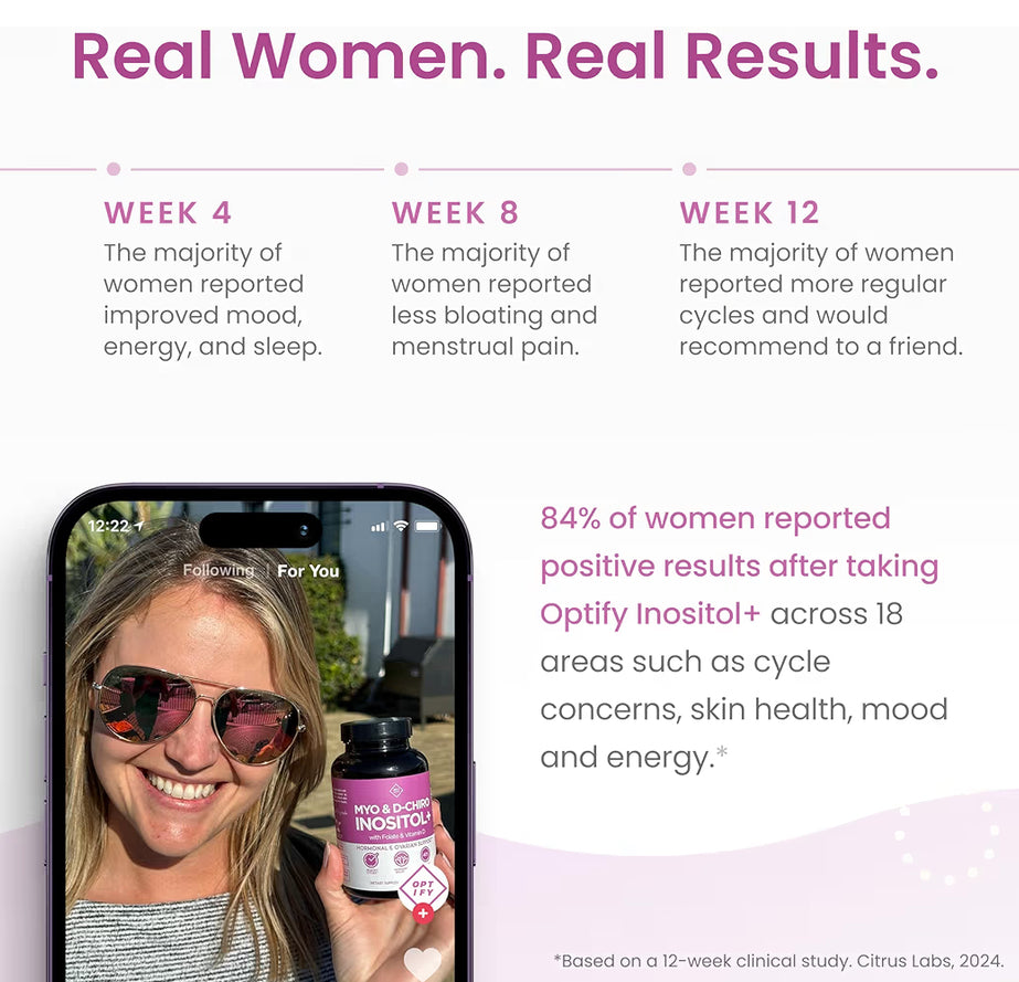 Myo & D-Chiro Inositol+ con Folato y vitamina D - Optify