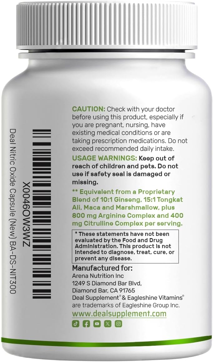 Oxido Nítrico 3000 mg (12 en 1) - Deal Supplement