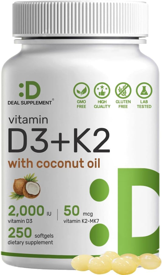 D3 + K2 2,000iu - Deal Suplement 250softgel
