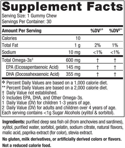 Children's DHA Gummy Chews Zero Sugar - Nordic Naturals