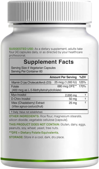 Myo & D-Chiro Inositol 2050mg (con Metilfolato y D3) - Deal Supplement