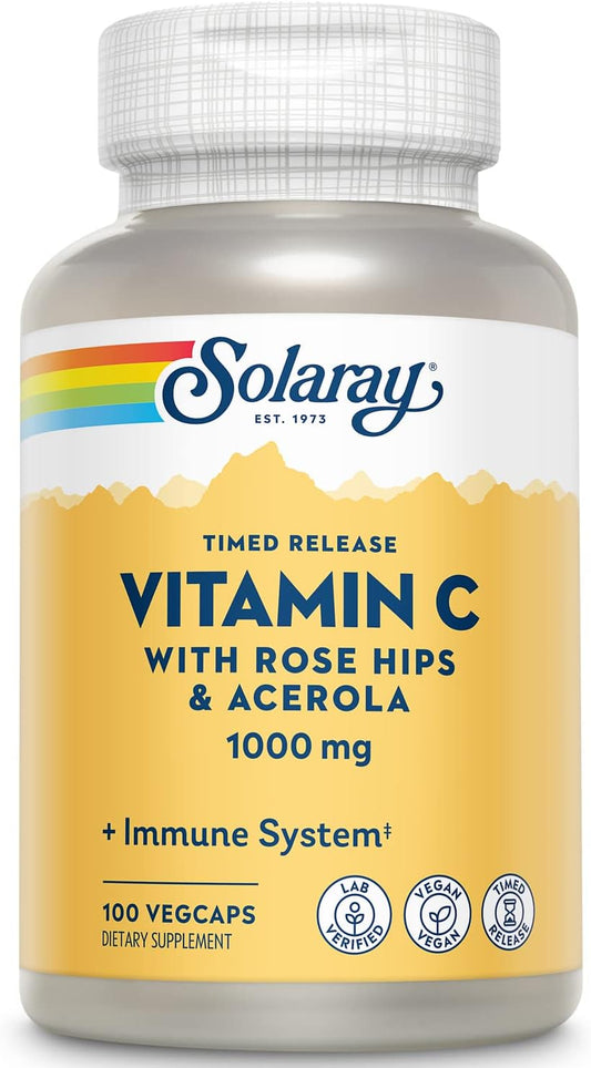 Vitamin C 1000mg - w/Rose HIPS and Acerola - Solaray