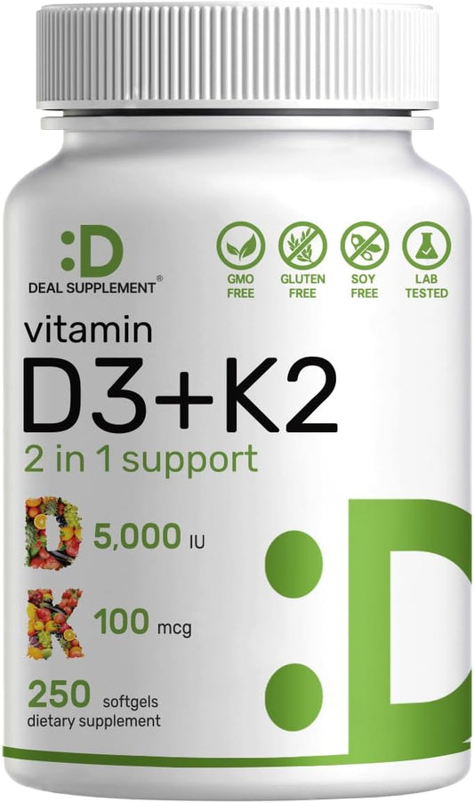 D3 + K2 2 en 1 support - Deal Supplement - 250 softgel