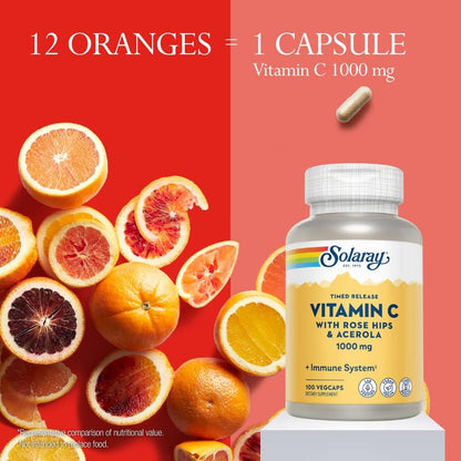 Vitamin C 1000mg - w/Rose HIPS and Acerola - Solaray