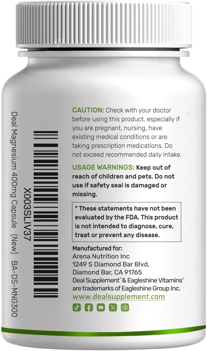 Glicinato de magnesio 400 mg - Deal Supplement