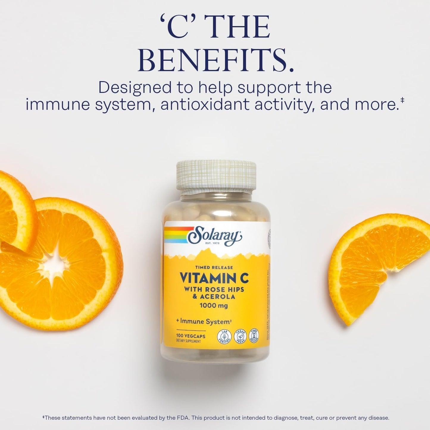 Vitamin C 1000mg - w/Rose HIPS and Acerola - Solaray