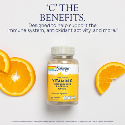 Vitamin C 1000mg - w/Rose HIPS and Acerola - Solaray