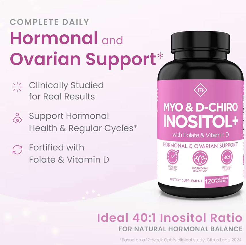 Myo & D-Chiro Inositol+ con Folato y vitamina D - Optify