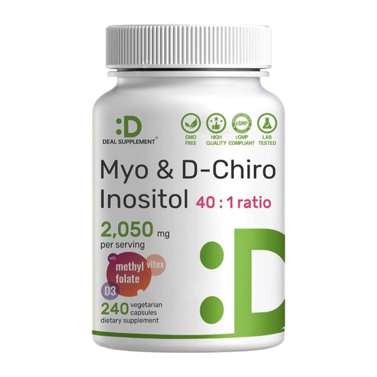 Myo & D-Chiro Inositol 2050mg (con Metilfolato y D3) - Deal Supplement