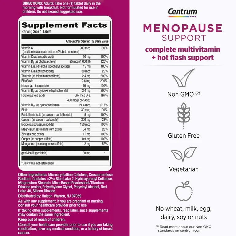 Menopause Support (Multivitamina+Apoyo Contra los Sofocos) - Centrum
