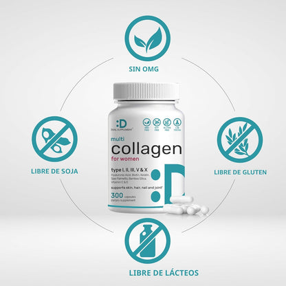Multi Colágeno /Tipo I,II,III,V,X) para Mujeres - Deal Supplement