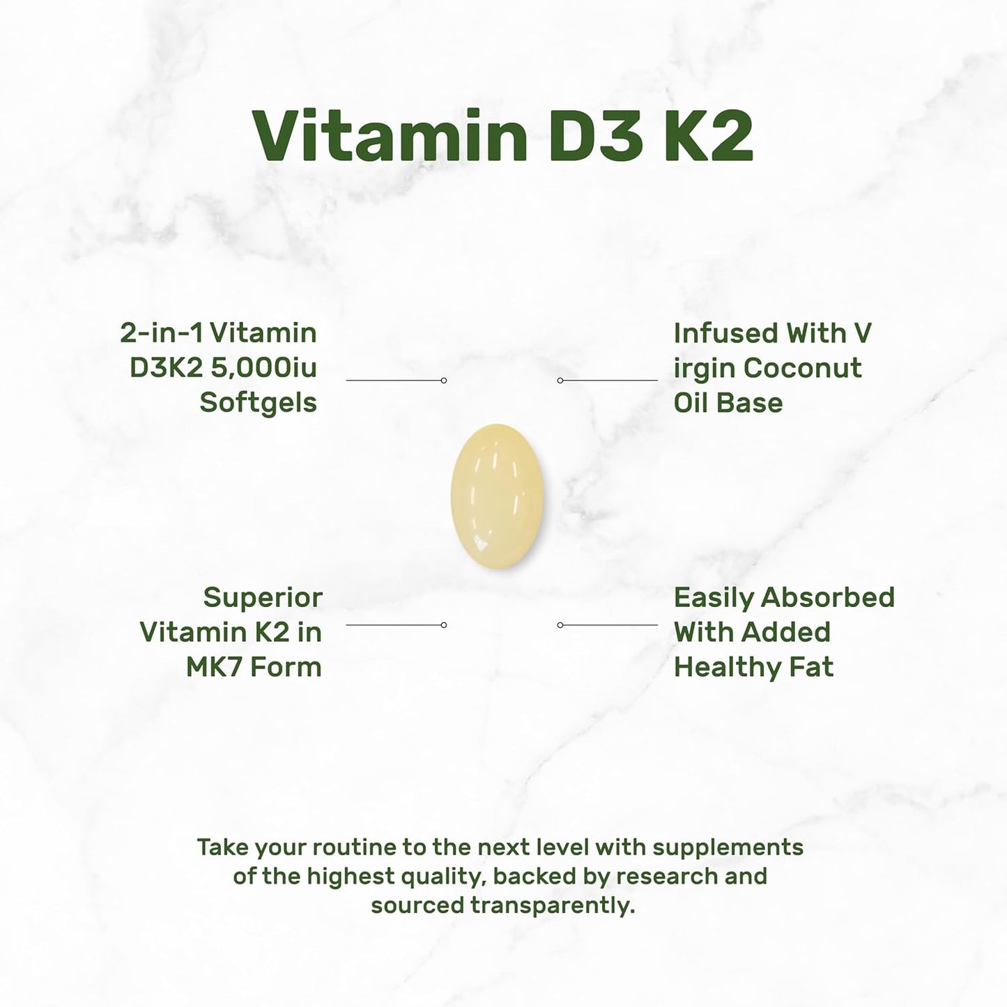 D3 + K2 5,000iu - Deal Suplement 250softgel