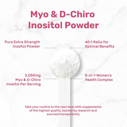 Polvo Myo & D-Chiro Inositol para Mujeres (Folato, Vitamina D3 y Vitex) - Deal Supplement