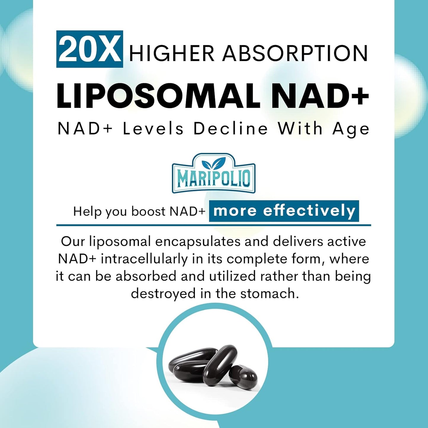 Liposomal NAD+ Supplement 1000 mg - Maripolio