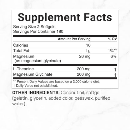 L-Teanina 200mg (con Glicinato de Magnesio 200mg y Aceite de Coco) - Deal Supplement