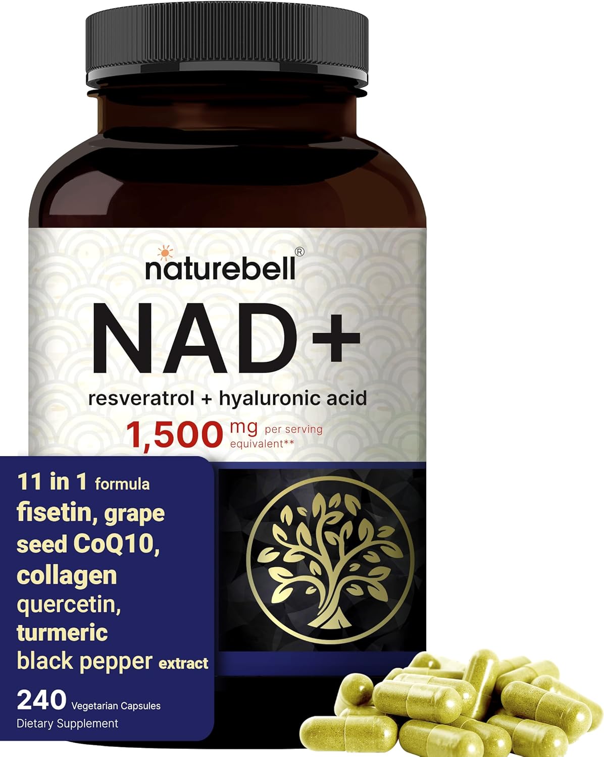 NAD 1500mg + Resveratrol + Acido Hialuronico