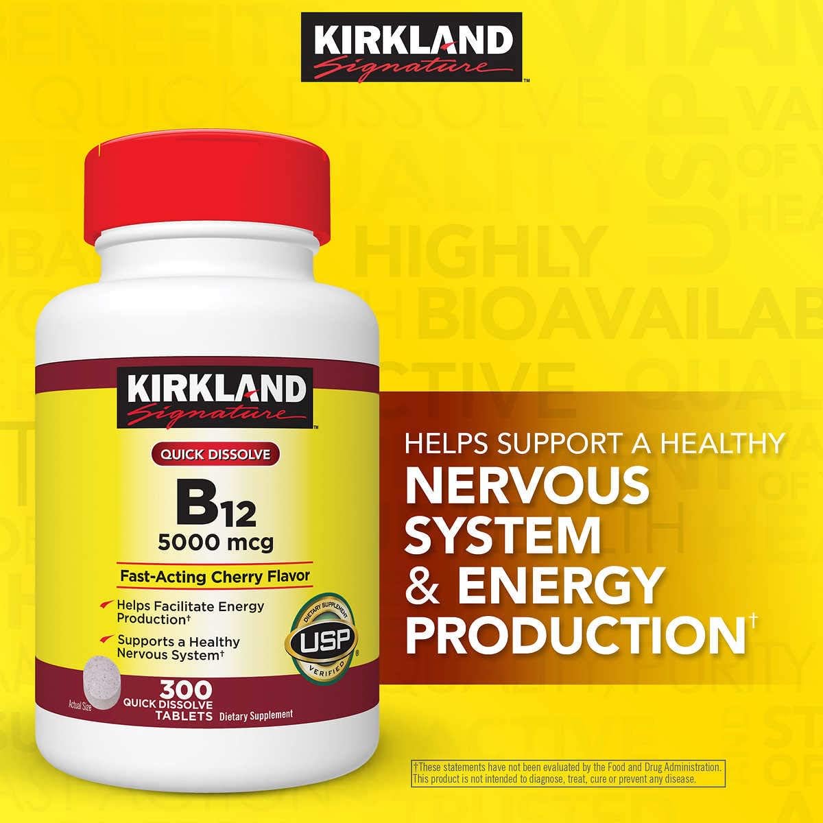 B12 5000mcg (rápida disolución) - Kirkland