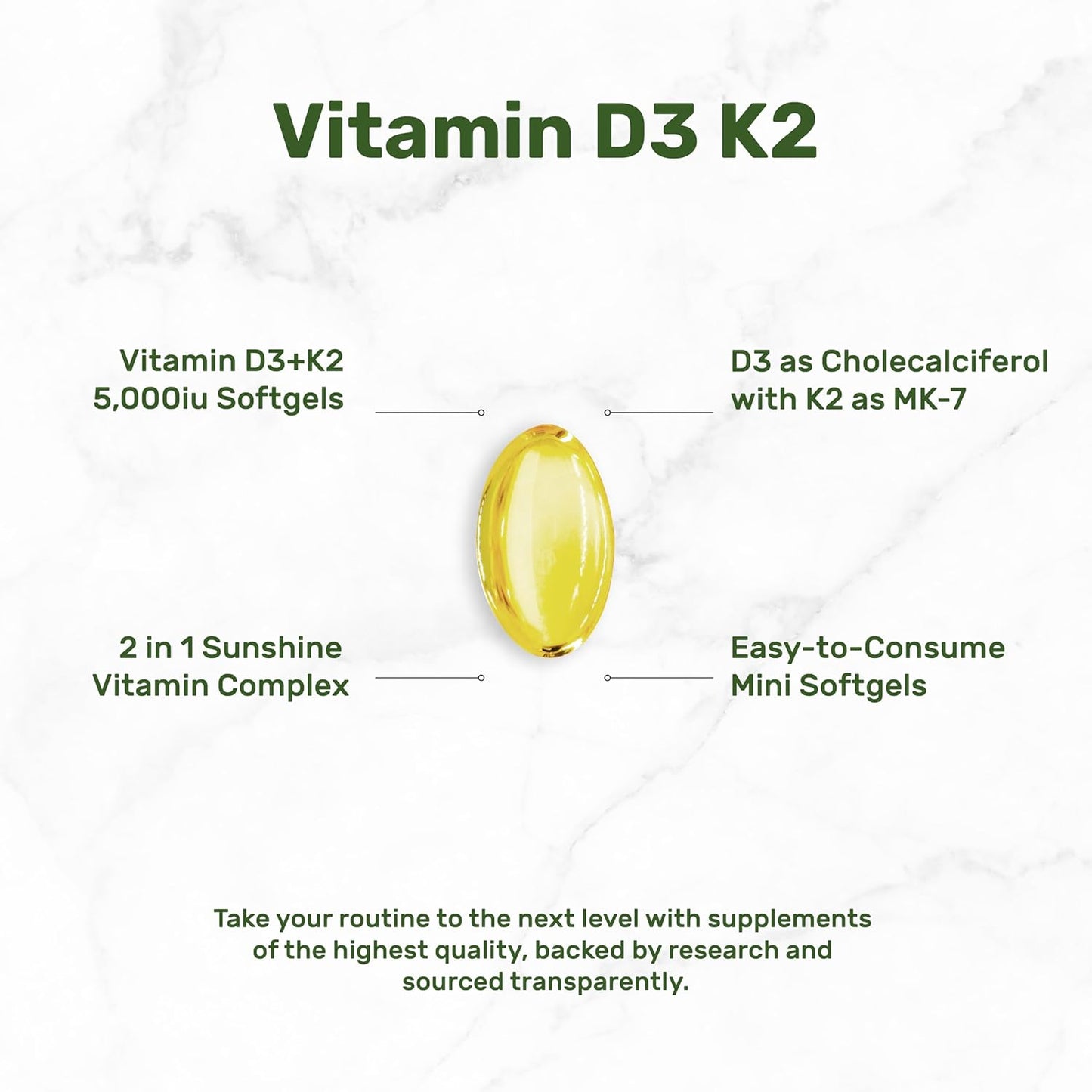 D3 + K2 2 en 1 support - Deal Supplement - 250 softgel
