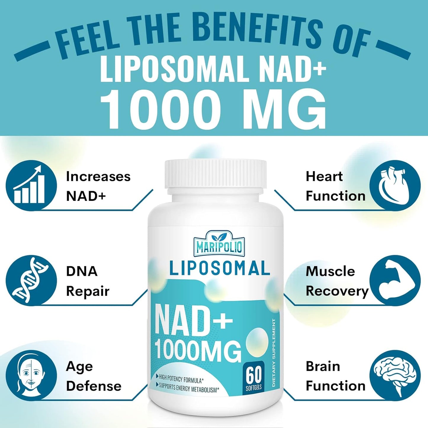 Liposomal NAD+ Supplement 1000 mg - Maripolio