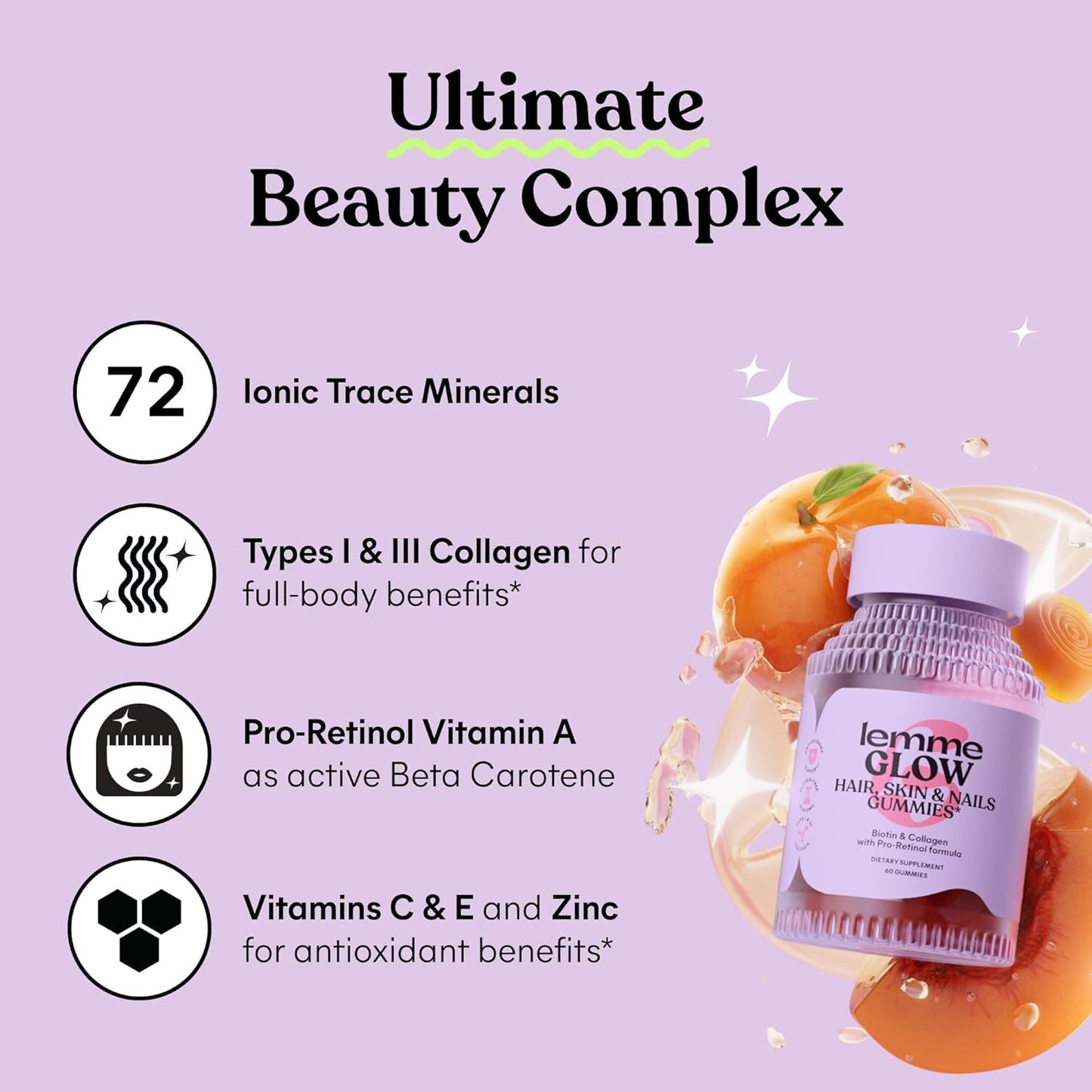 GLOW Hair Skin & Nails Gummies - Lemme