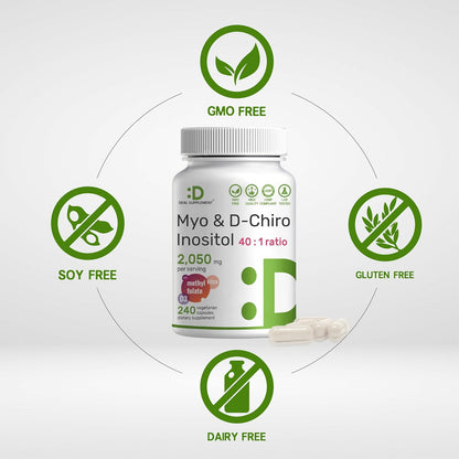 Myo & D-Chiro Inositol 2050mg (con Metilfolato y D3) - Deal Supplement