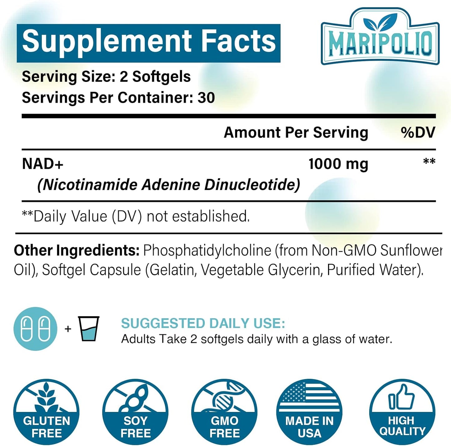 Liposomal NAD+ Supplement 1000 mg - Maripolio