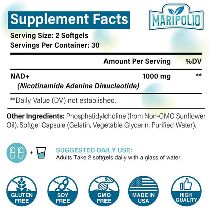 Liposomal NAD+ Supplement 1000 mg - Maripolio