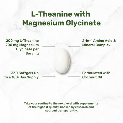 L-Teanina 200mg (con Glicinato de Magnesio 200mg y Aceite de Coco) - Deal Supplement