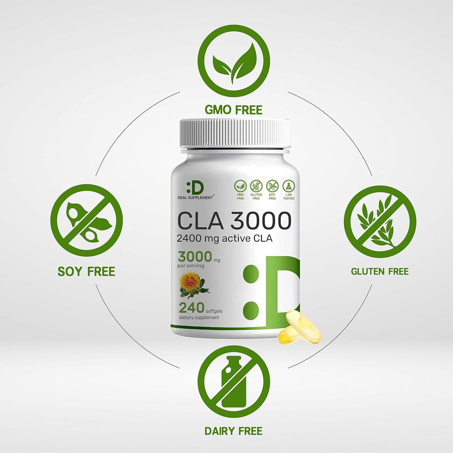CLA 3000 mg (2400mg de CLA Activo) - Deal Supplement