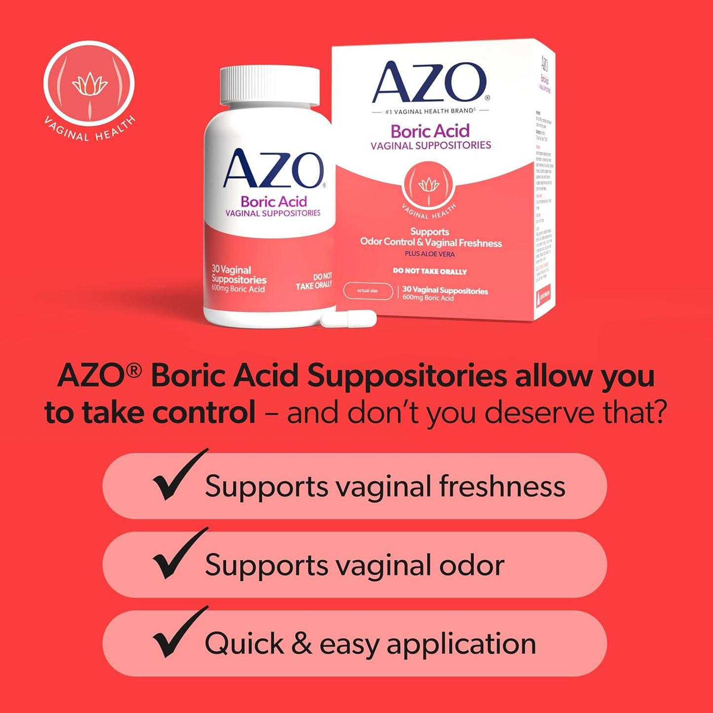 Supositorios Vaginales de Ácido Bórico - AZO