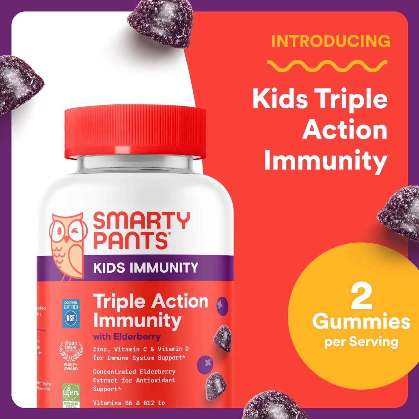 Kids Triple Action Immunity (con Elderberry) - Smarty Pants