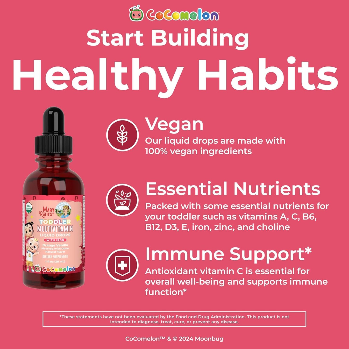 Toddler Multivitamin Liquid Drops + Hierro (Edición Cocomelon) – Mary Ruth’s