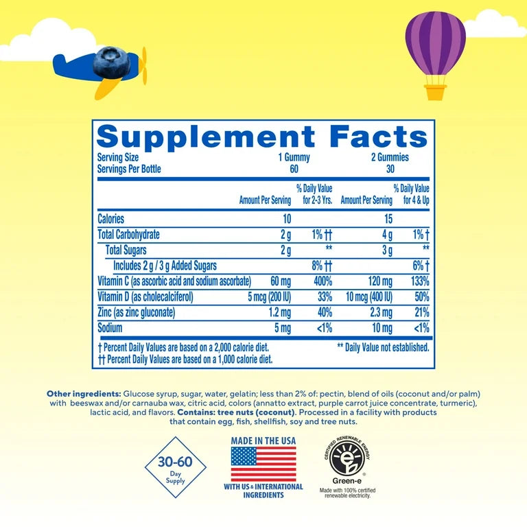 Immune C + Zinc y Vitamina D - L'il Critters