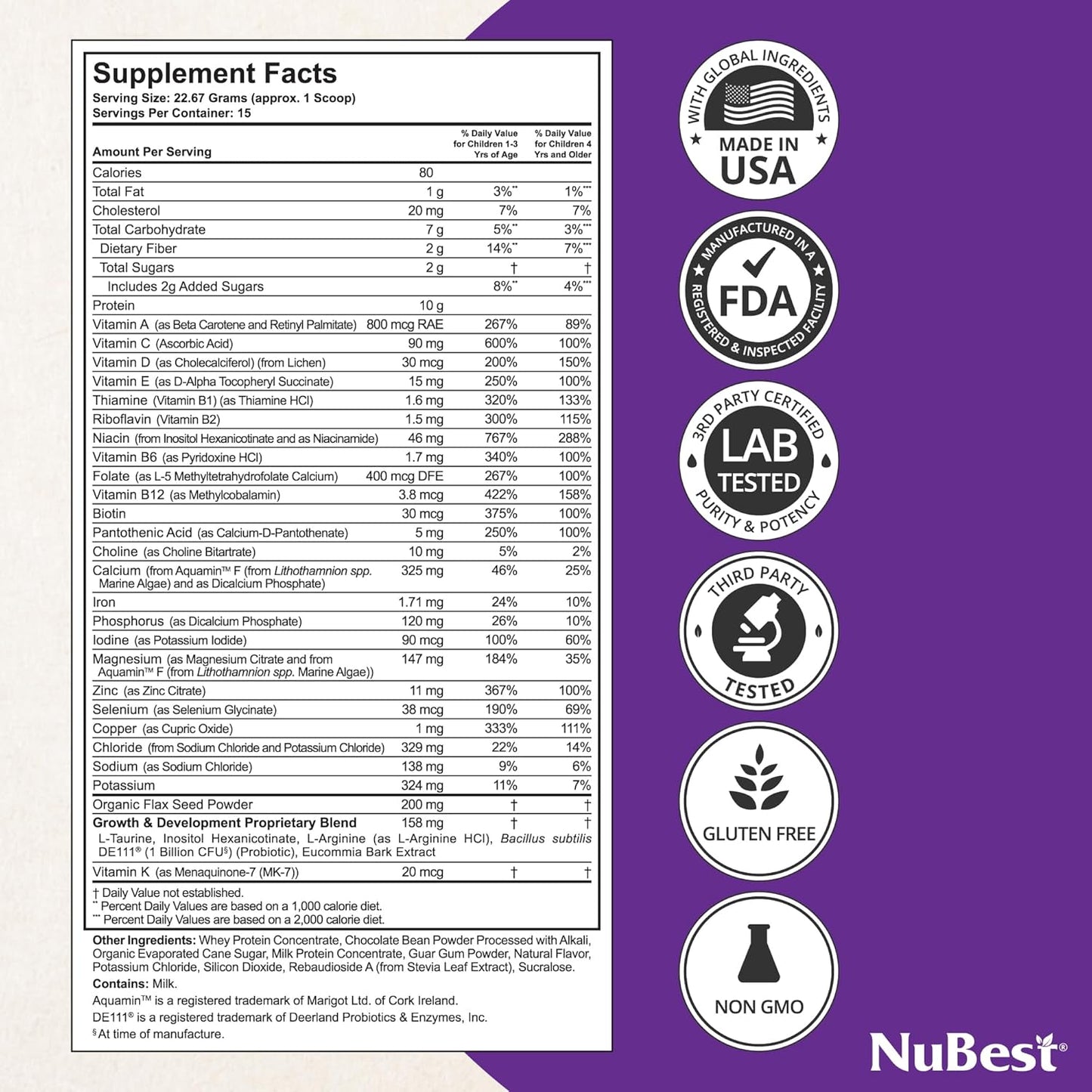 NuBest Tall Proteina para niños y adolescentes