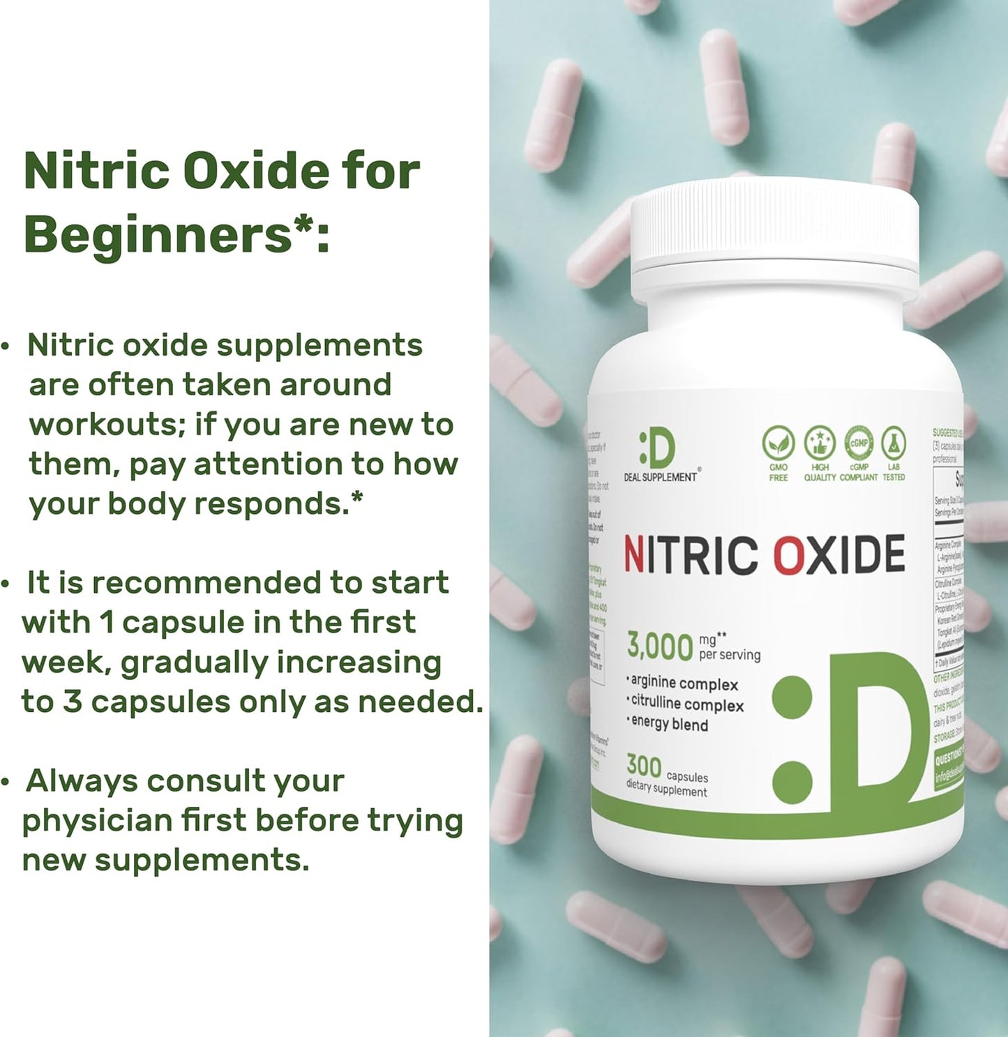 Oxido Nítrico 3000 mg (12 en 1) - Deal Supplement